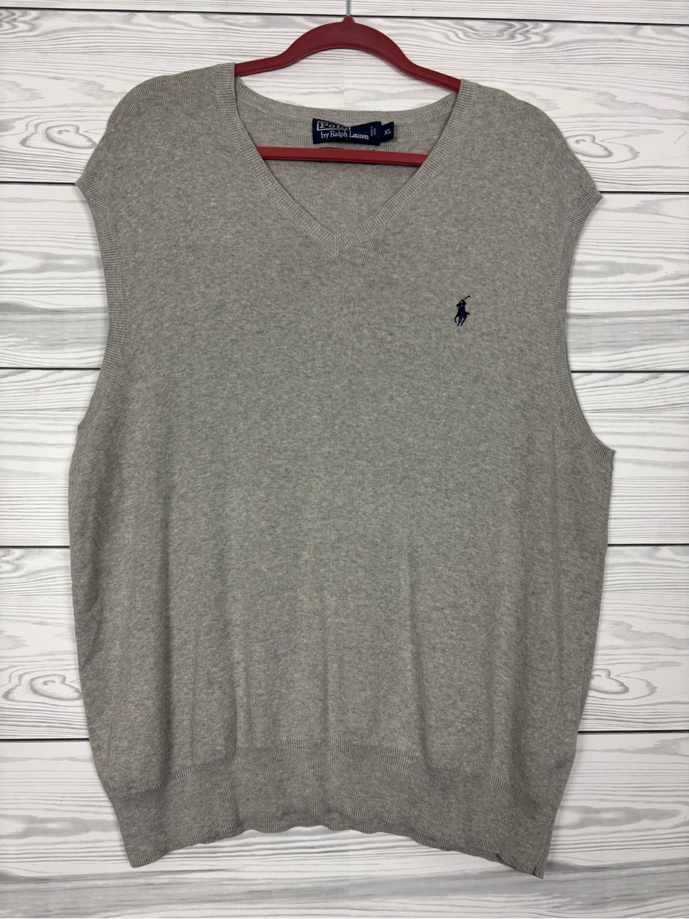 Polo by Ralph Lauren Men’s 100% Pima cotton gray sweater vest size XL